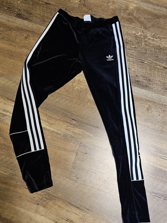 adidas Pants - adidas Womens Black Leggings with White 3-Stripes